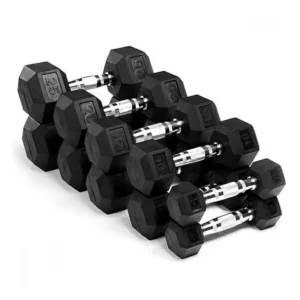 Rubber Coated Hexa Dumbbell