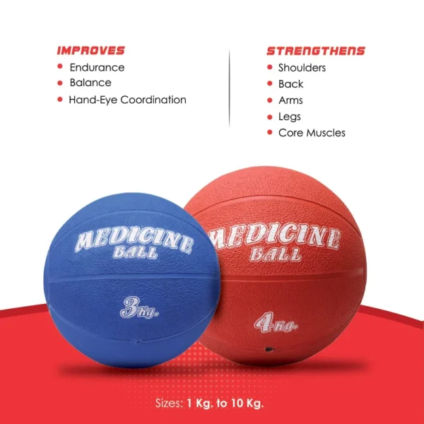 Rubber Medicine Ball 1kg/2kg/3kg/4kg
