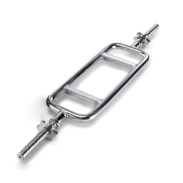 Threaded Solid Chrome Triceps Bar for Weightlifting and Bodybuilding Dia 28 mm
