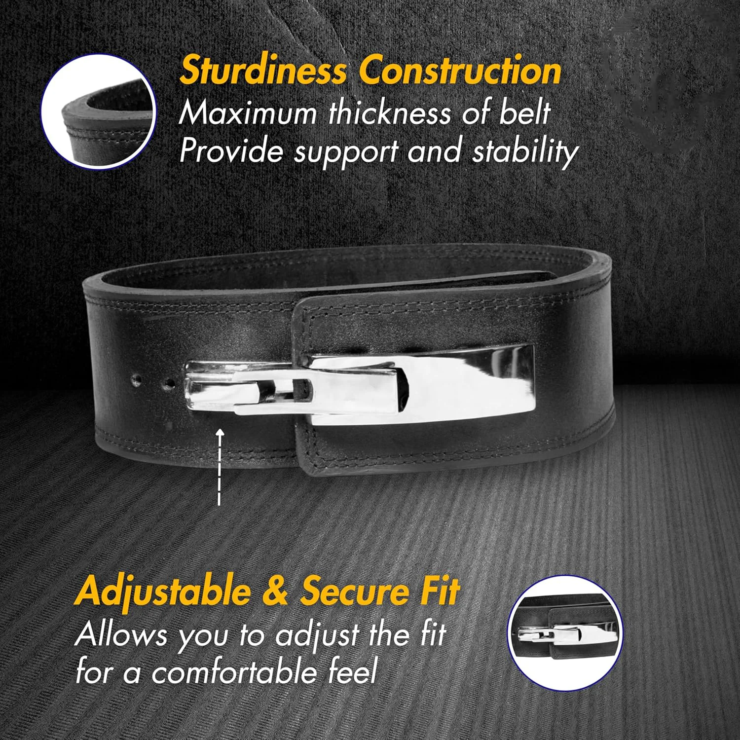 Lever Buckle Leather Power Lifting Belt - Image 4