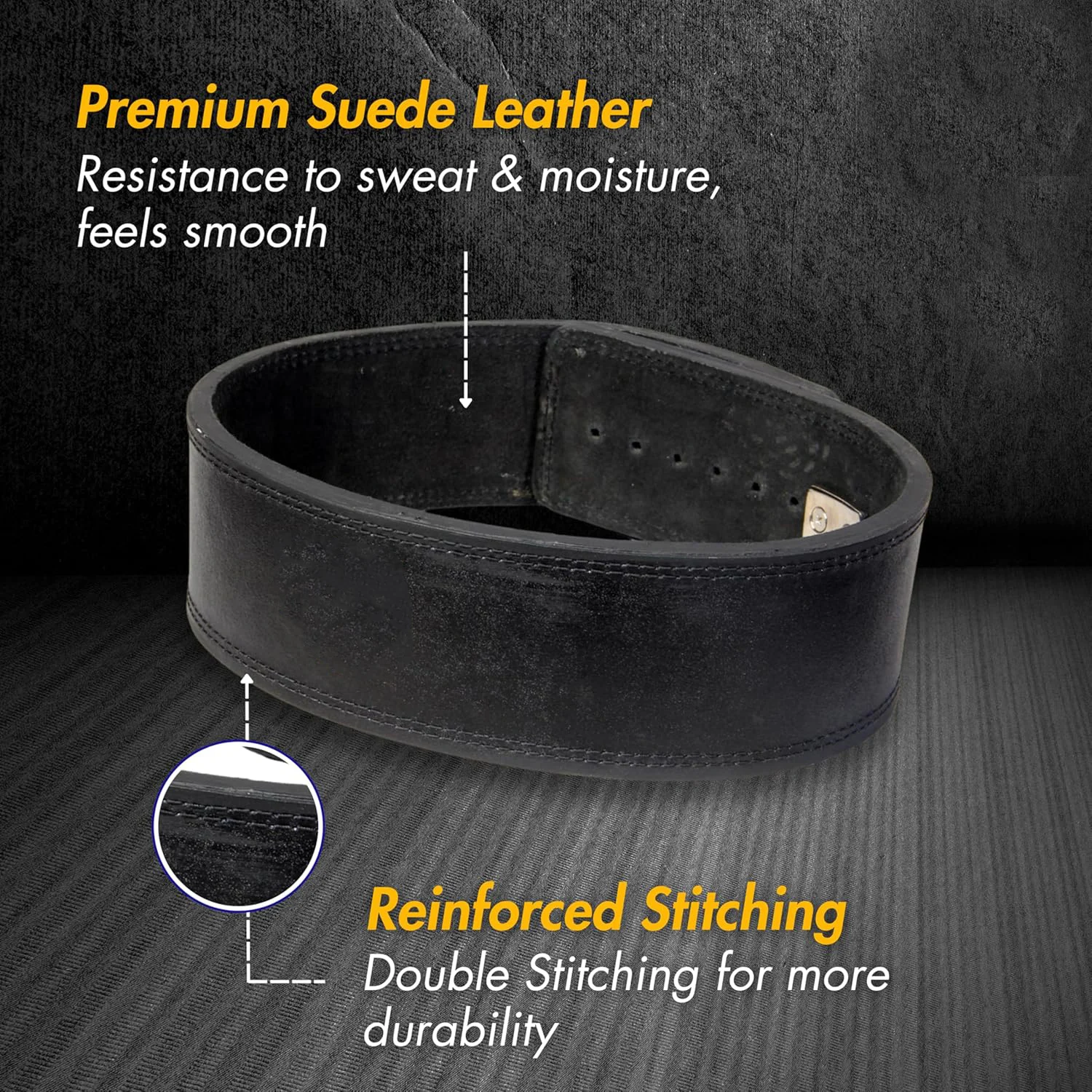 Lever Buckle Leather Power Lifting Belt - Image 6