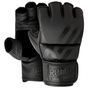 MMA Gloves Sparring Grappling for Men Women – Hybrid Open Palm Half Finger Boxing Training Gloves and Leather Wrist Support for Muay Thai, Kickboxing, Karate, Taekwondo